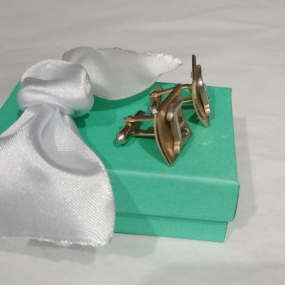 Swank Two Tone Initial Letter E Cuff Links